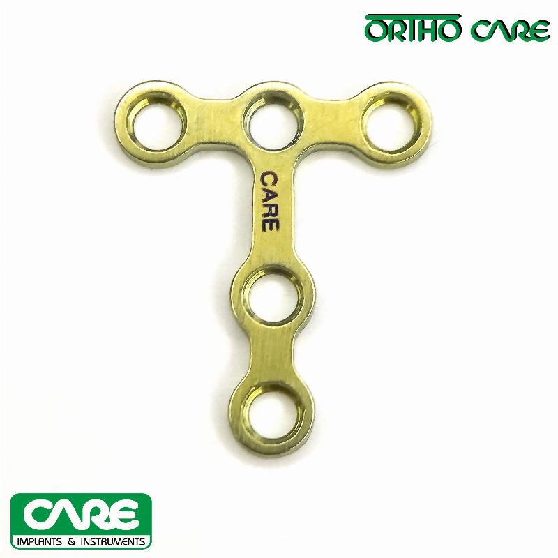 Т-подібна пластина з 5 отворами, перемичка 9 мм, товщина 1,0 мм